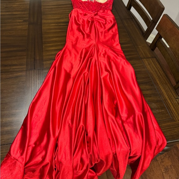 Sherri Hill Vibrant Red Prom Dress - Picture 7 of 14